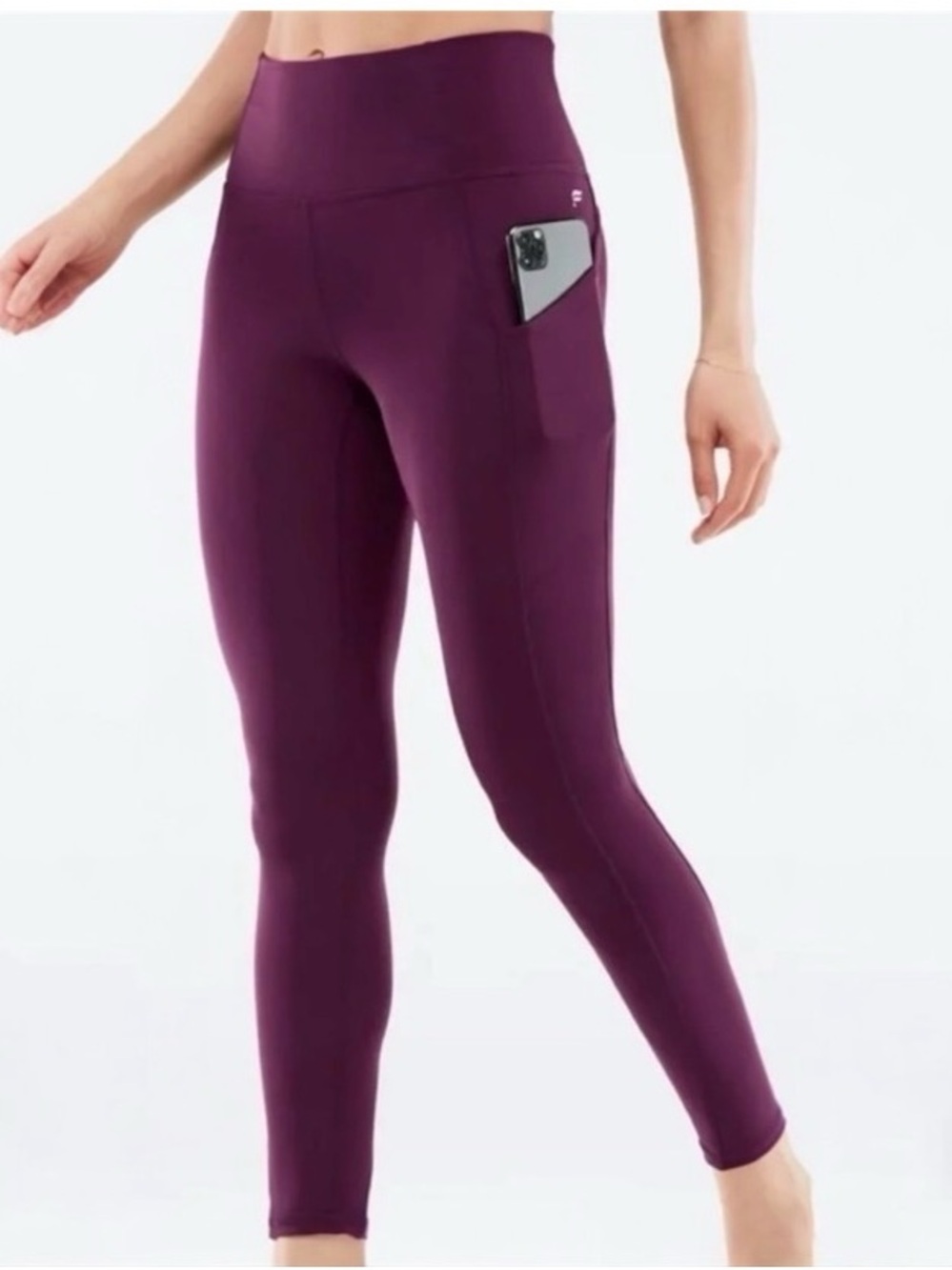Fabletics Pure Lux Burgundy 7/8 High-Waist Leggings